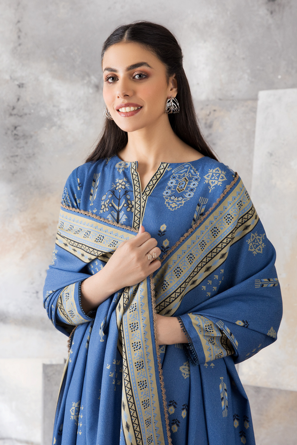 3 PC Unstitched | Karandi Printed Suit