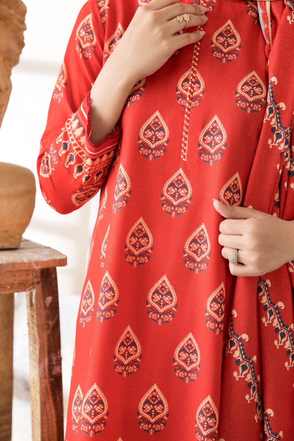 3 PC Unstitched | Karandi Printed Suit