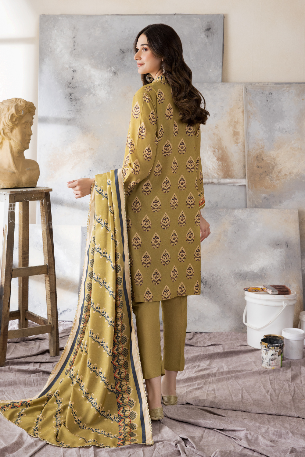 3 PC Unstitched | Karandi Printed Suit