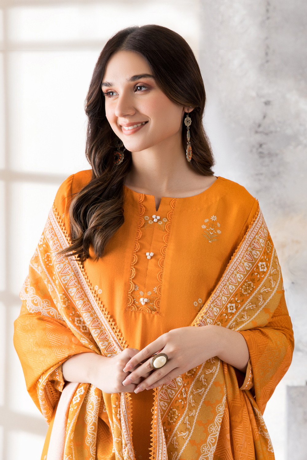 2 PC Unstitched | Printed Karandi Shirt + Dupatta