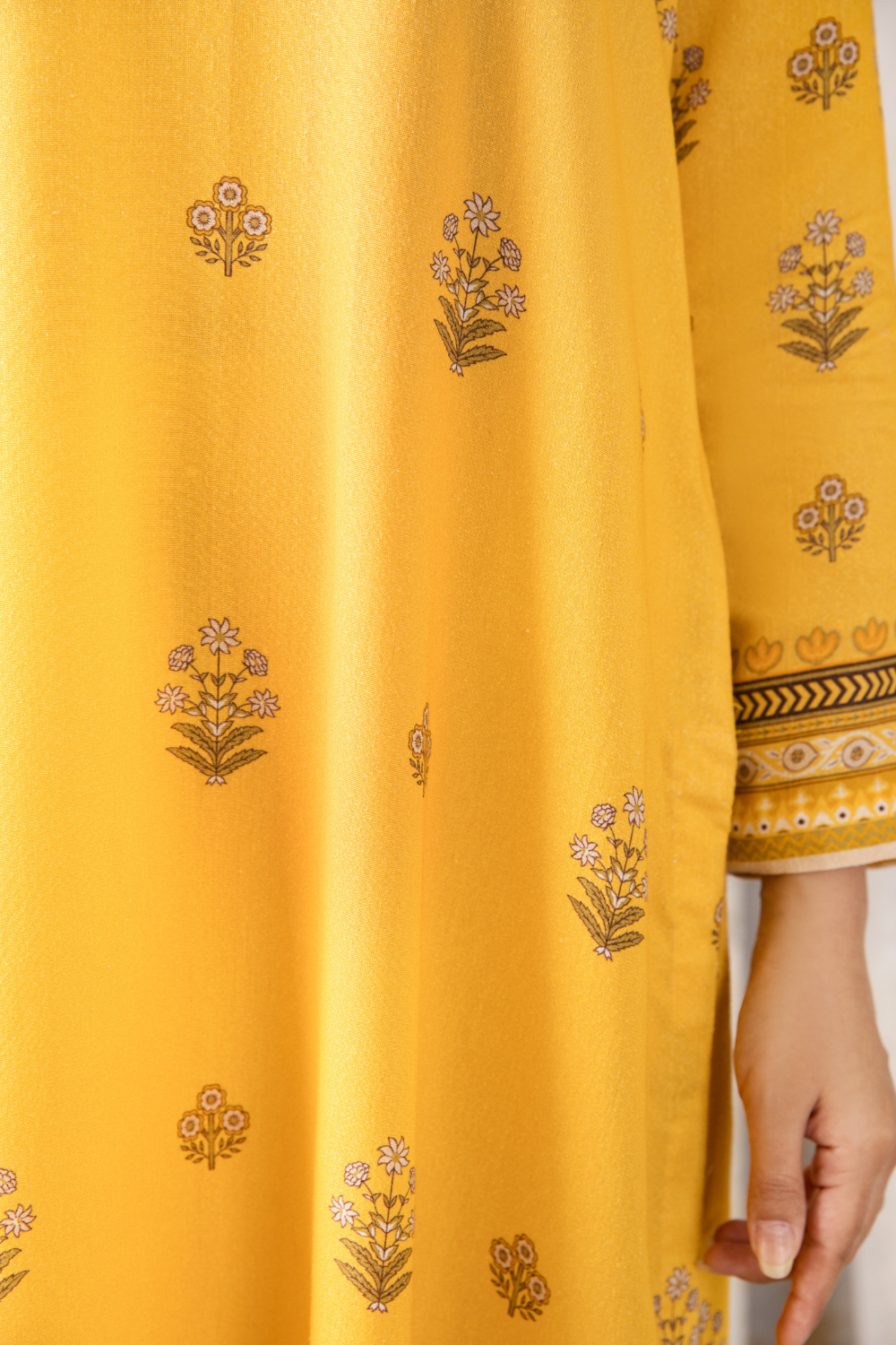 2 PC Unstitched | Printed Karandi Shirt + Dupatta