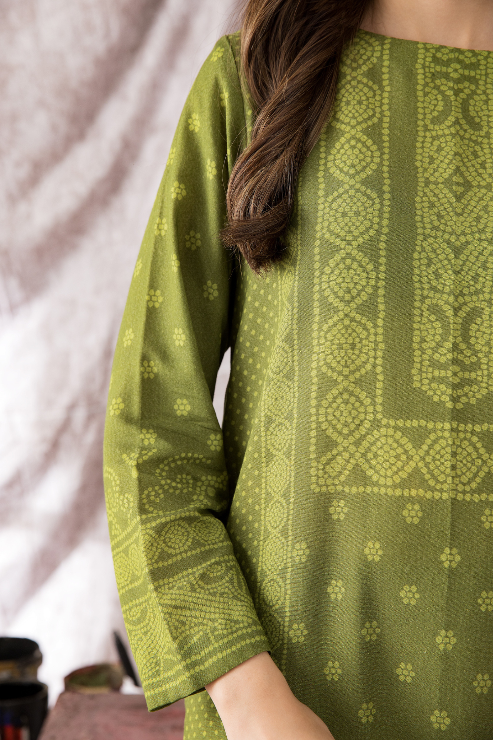 2 PC Unstitched | Printed Karandi Shirt + Dupatta