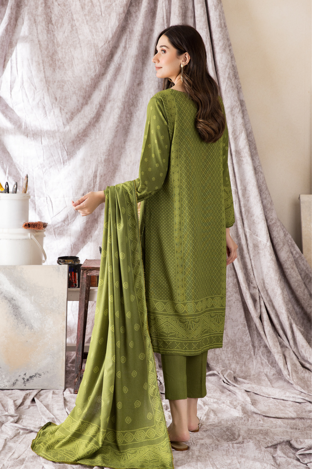 2 PC Unstitched | Printed Karandi Shirt + Dupatta