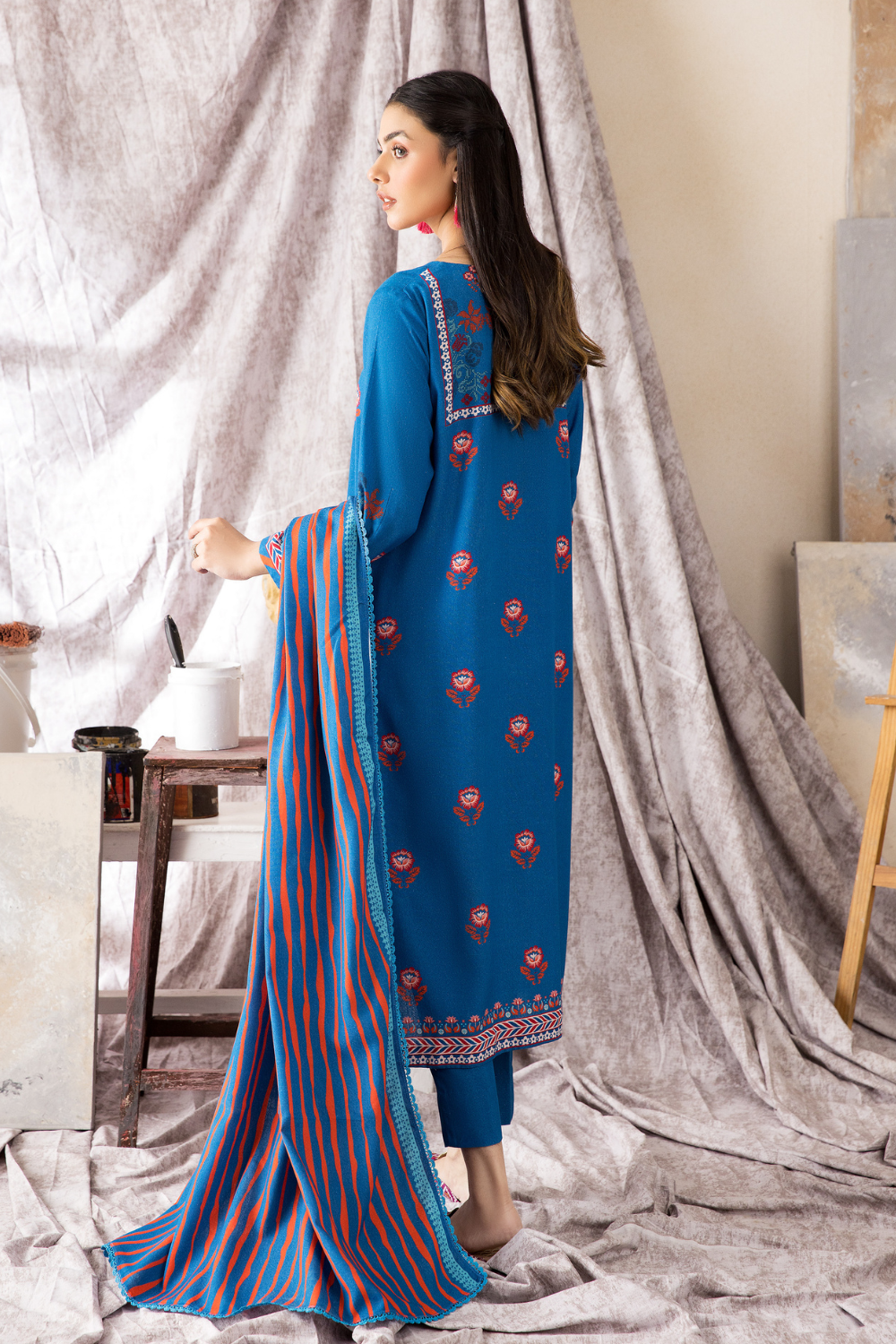 2 PC Unstitched | Printed Karandi Shirt + Dupatta