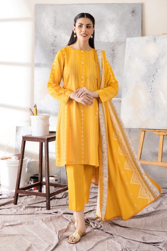 3 PC Unstitched | Karandi Printed Suit