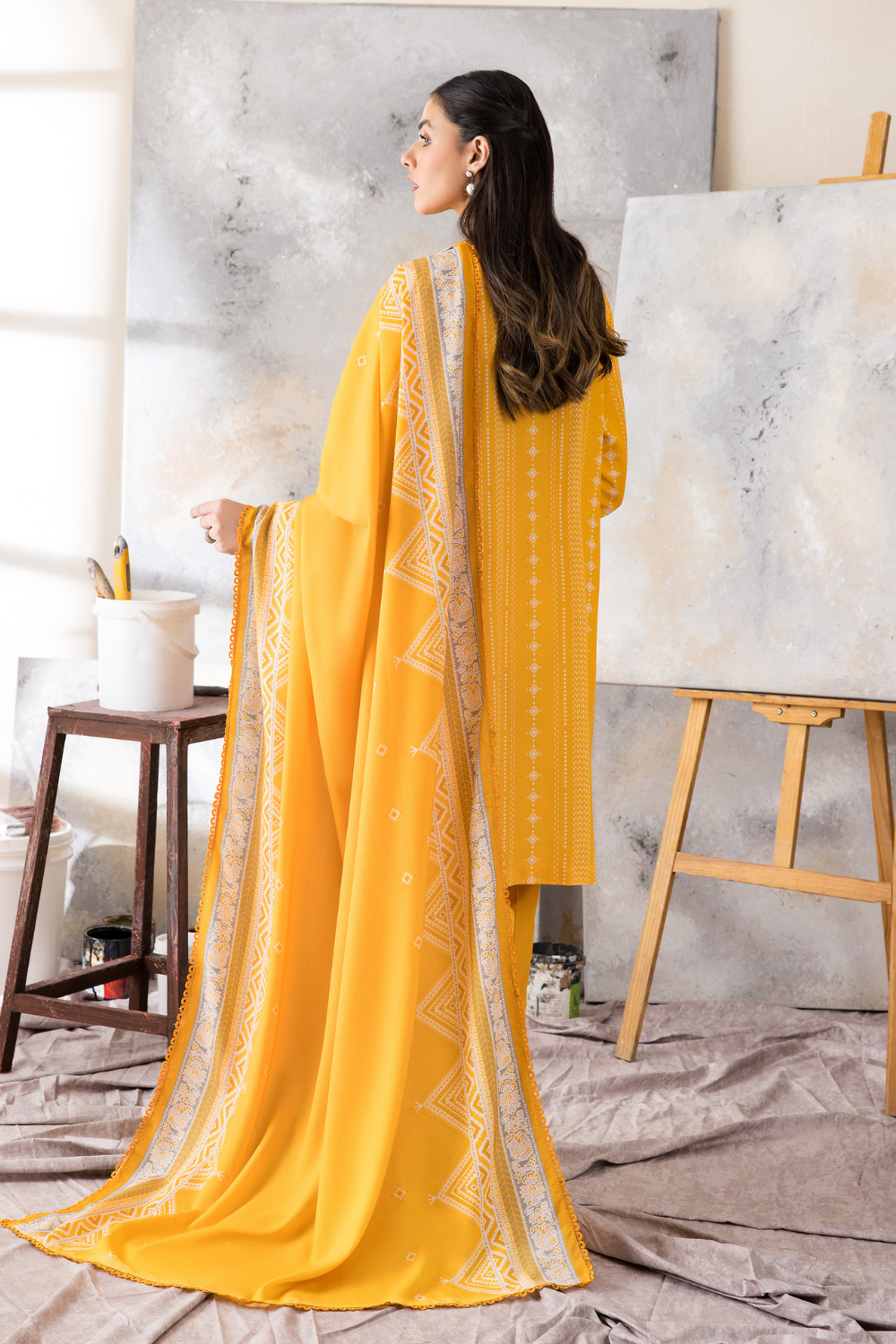 3 PC Unstitched | Karandi Printed Suit