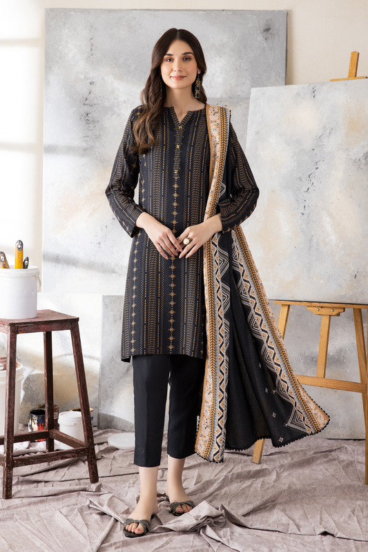 3 PC Unstitched | Karandi Printed Suit