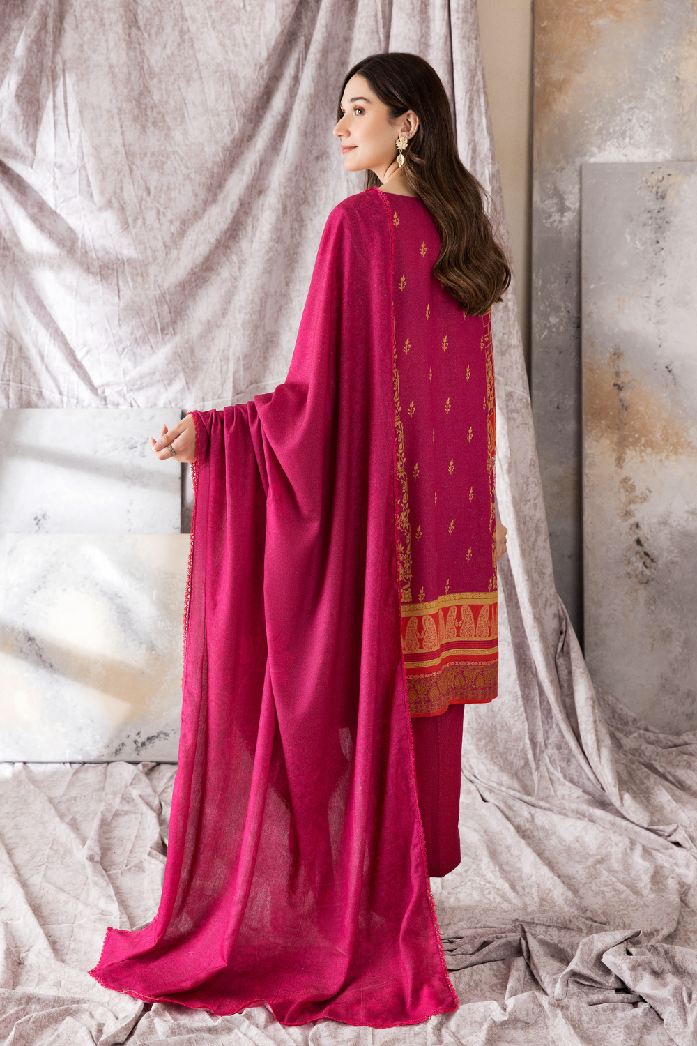 2 PC Unstitched | Printed Karandi Shirt + Dupatta