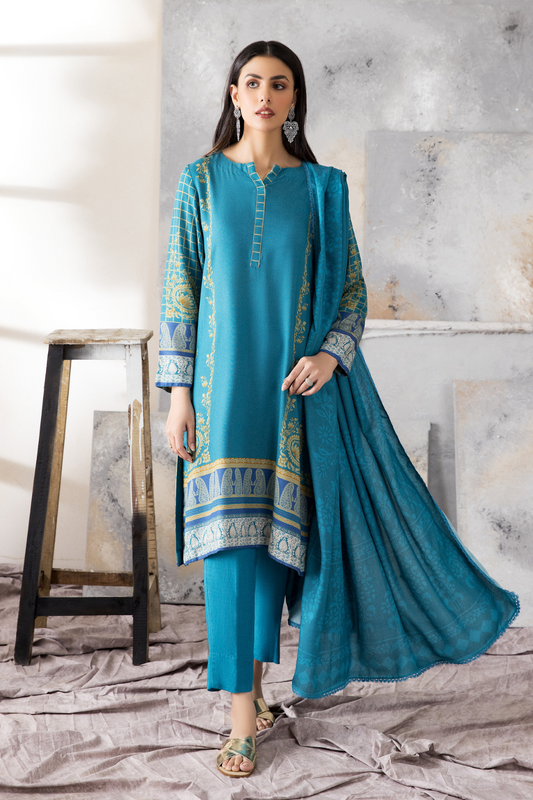2 PC Unstitched | Printed Karandi Shirt + Dupatta