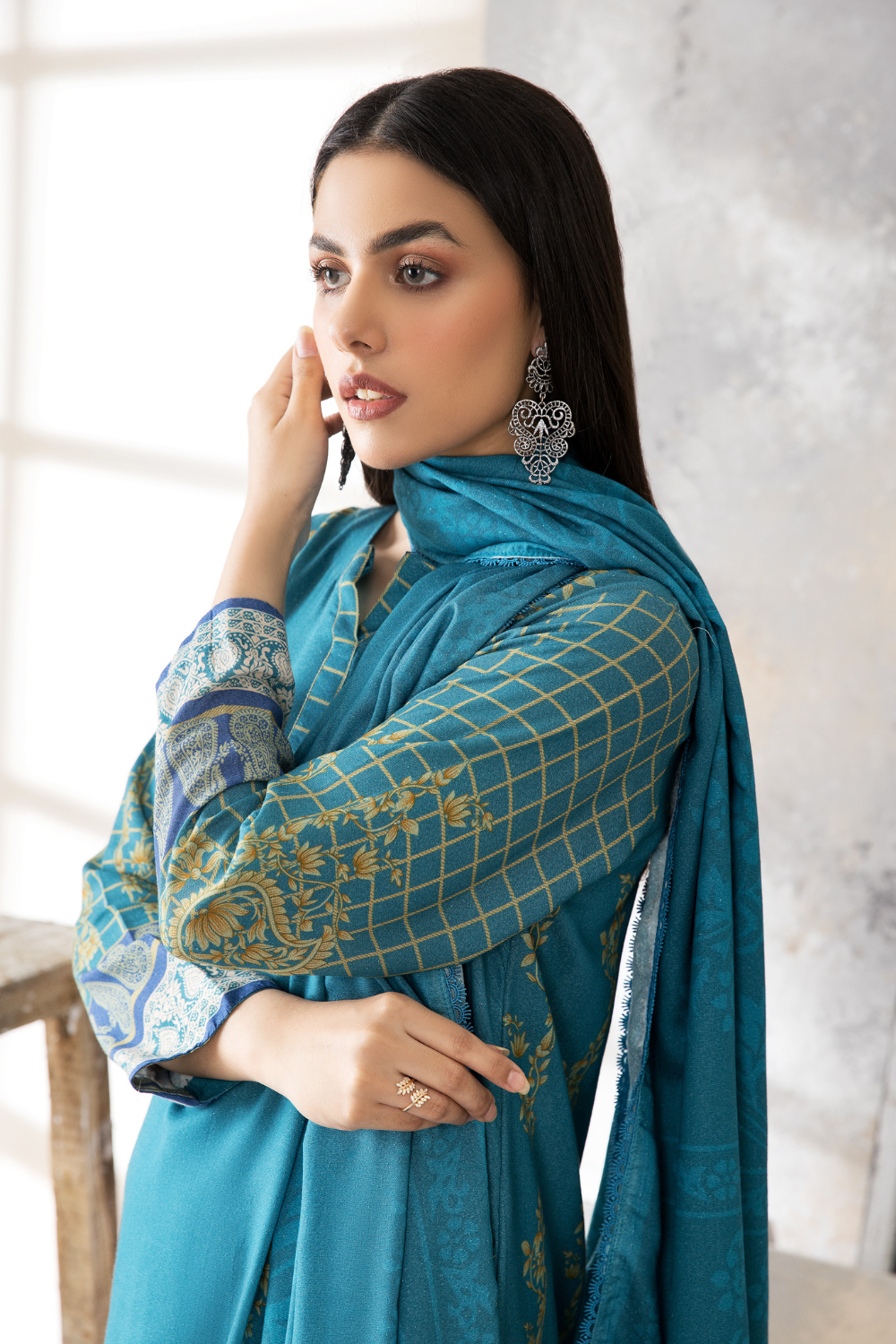 2 PC Unstitched | Printed Karandi Shirt + Dupatta