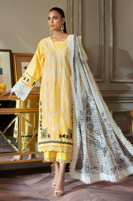 3 PC Unstitched | Embroidered Shirt | Printed Dupatta
