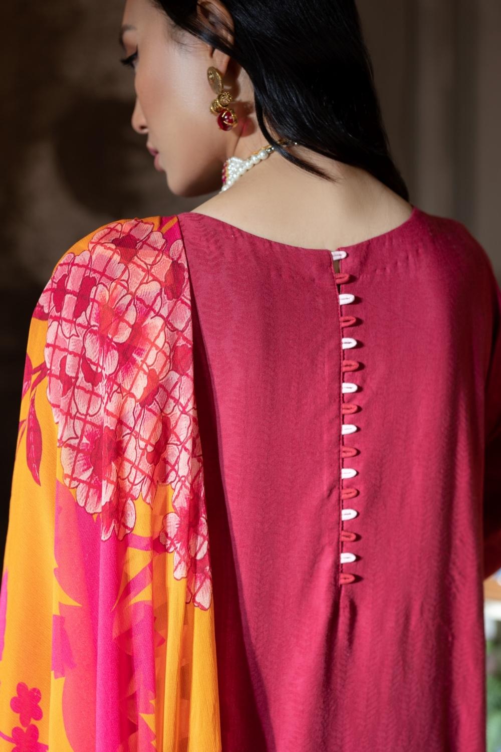3 PC Unstitched | Jacquard Embroidered Shirt + Chiffon Dupatta