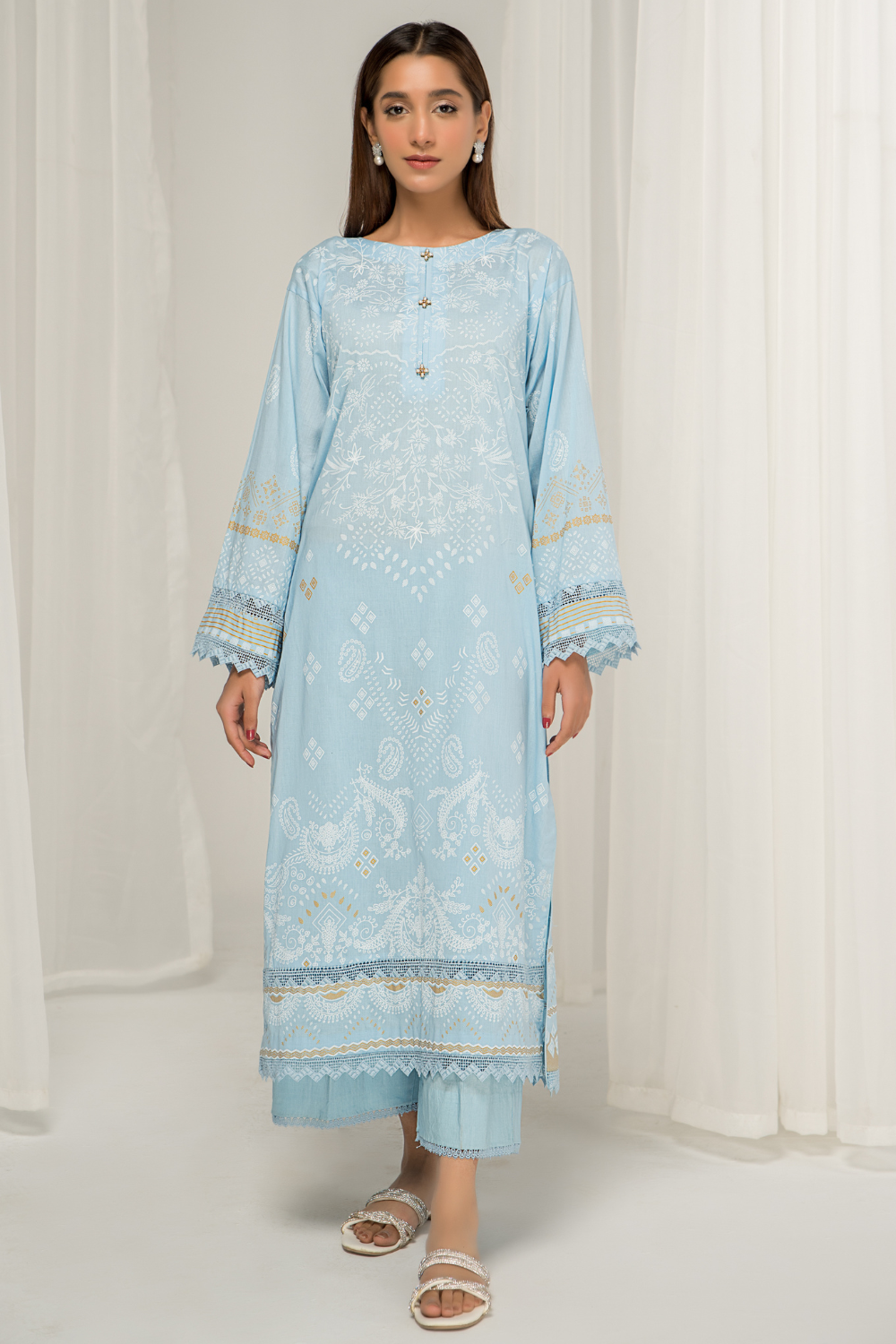 1 PC Unstitched |  Printed Lawn Shirt