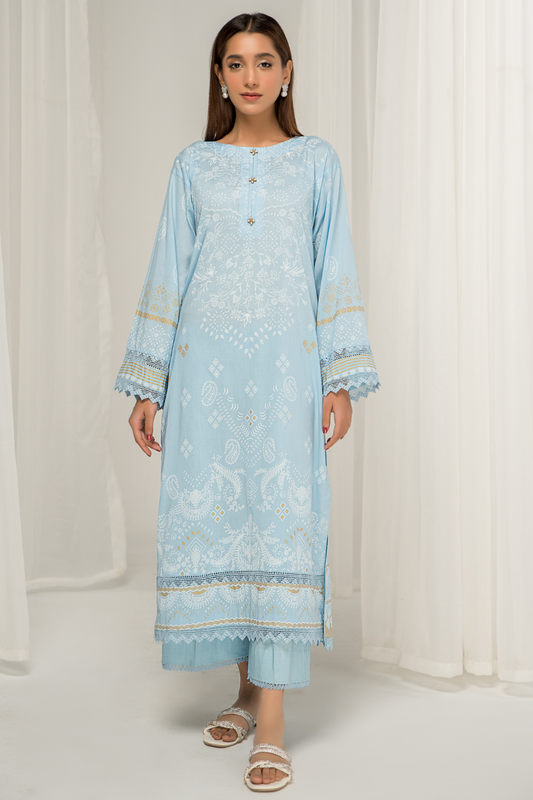 1 PC Unstitched |  Printed Lawn Shirt