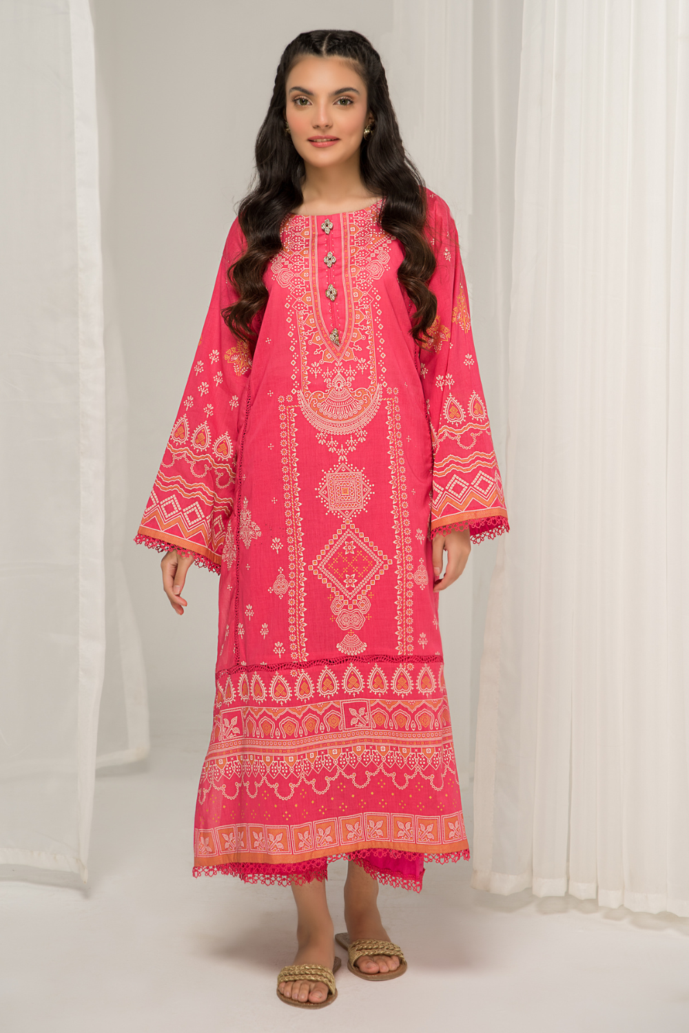 1 PC Unstitched |  Printed Lawn Shirt