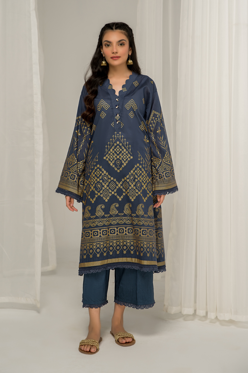 1 PC Unstitched |  Printed Lawn Shirt