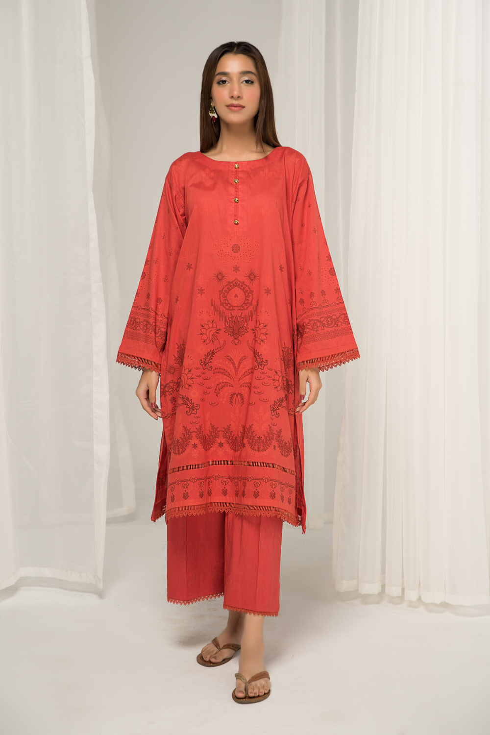 1 PC Unstitched |  Printed Lawn Shirt