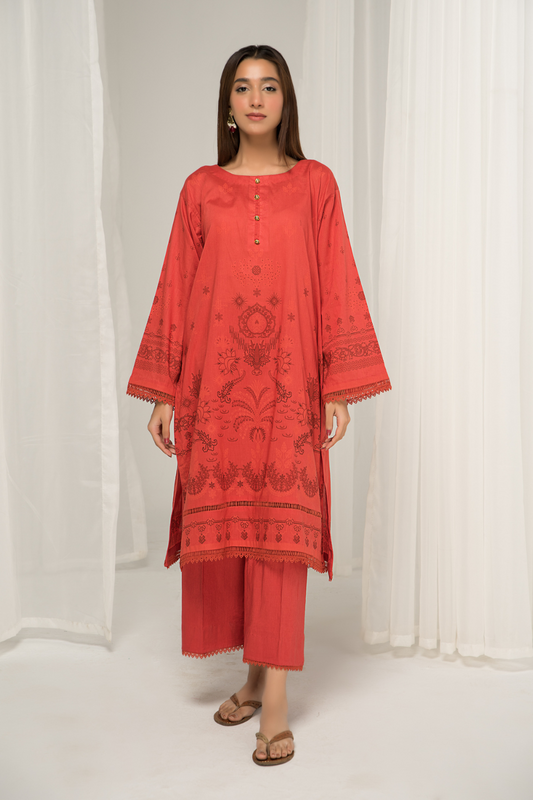 1 PC Unstitched |  Printed Lawn Shirt