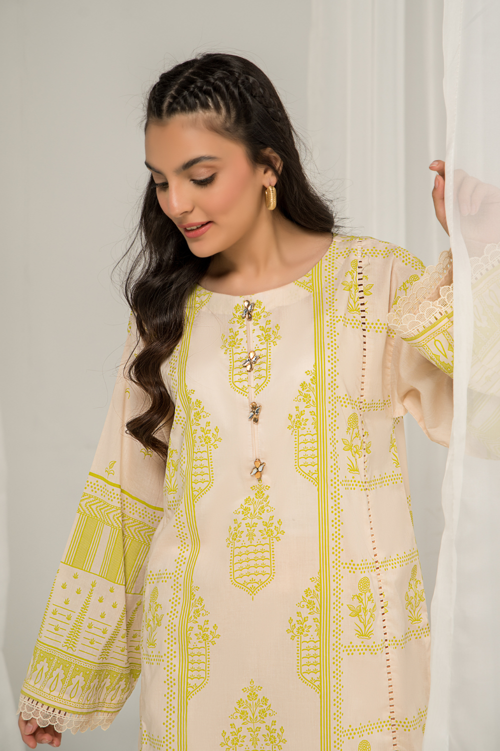 1 PC Unstitched |  Printed Lawn Shirt