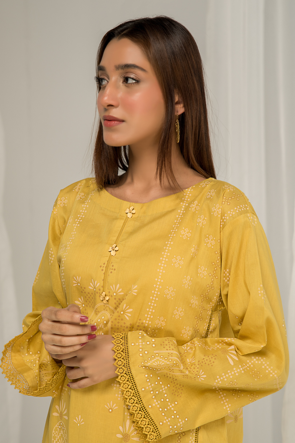 1 PC Unstitched |  Printed Lawn Shirt