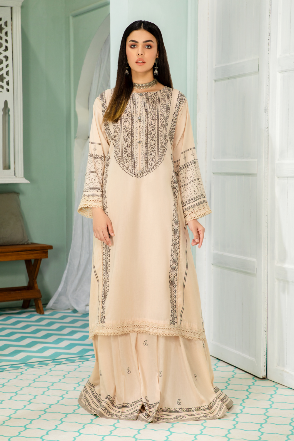 2 PC Unstitched |  Printed Lawn Shirt +  Cambric Trouser