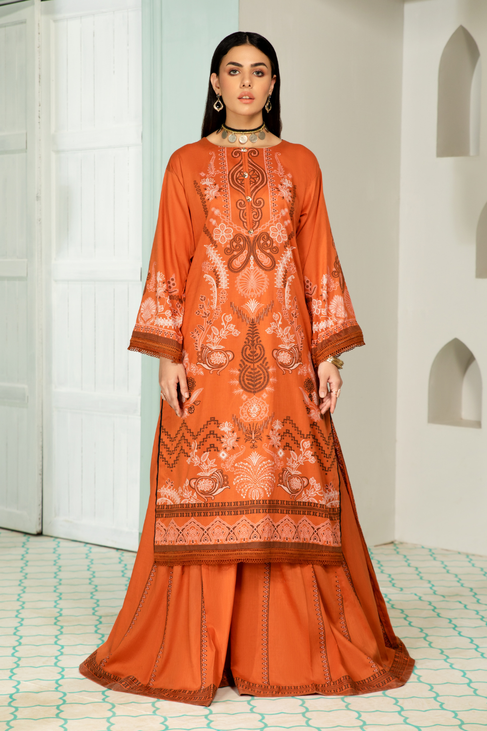 2 PC Unstitched |  Printed Lawn Shirt +  Cambric Trouser