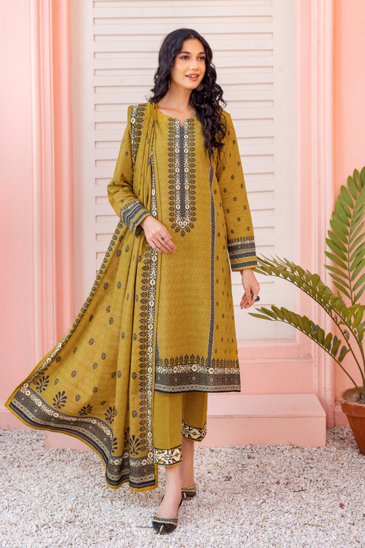 3 PC Unstitched | Printed Khaddar Suit