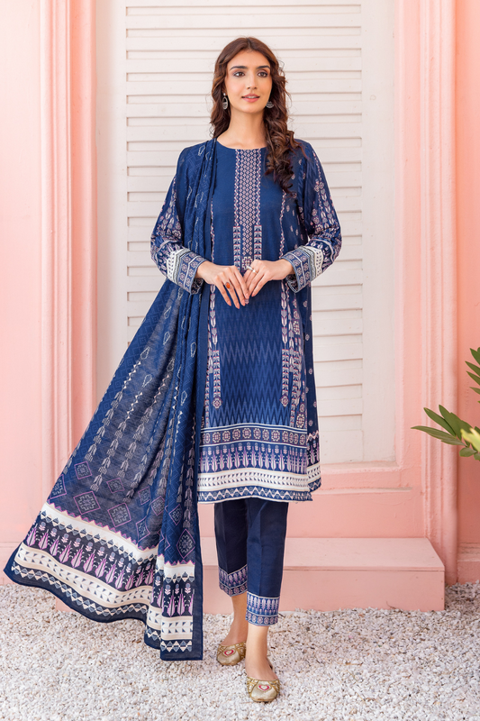 3 PC Unstitched | Printed Khaddar Suit