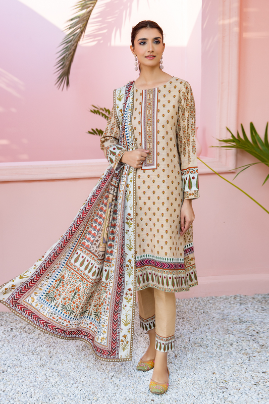 3 PC Unstitched | Printed Khaddar Suit