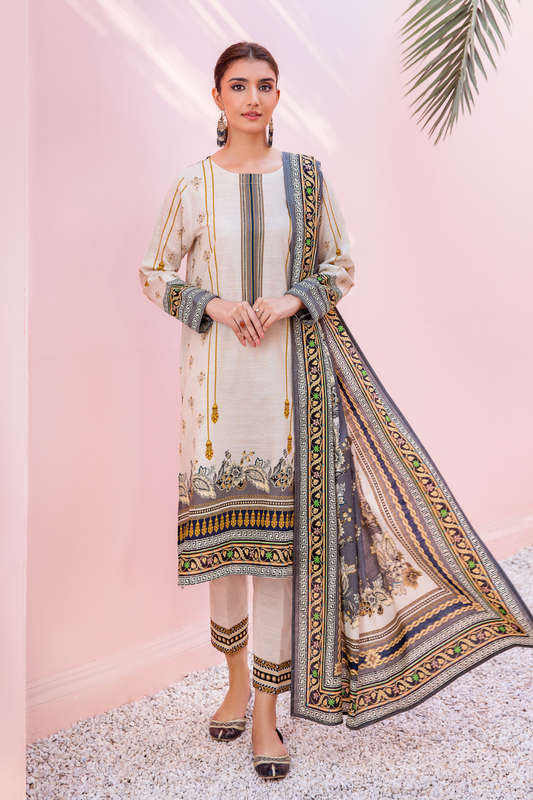 3 PC Unstitched | Printed Khaddar Suit