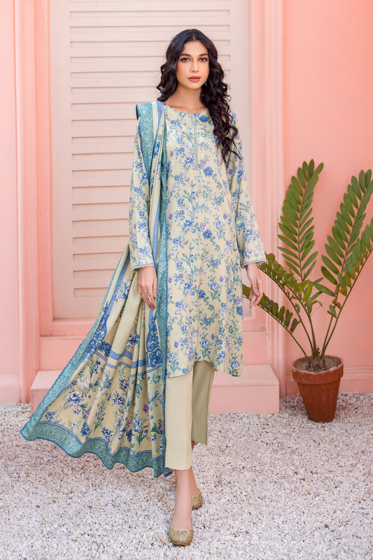 3 PC Unstitched | Printed Linen Suit