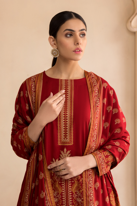 3 PC Unstitched | Printed Linen Suit