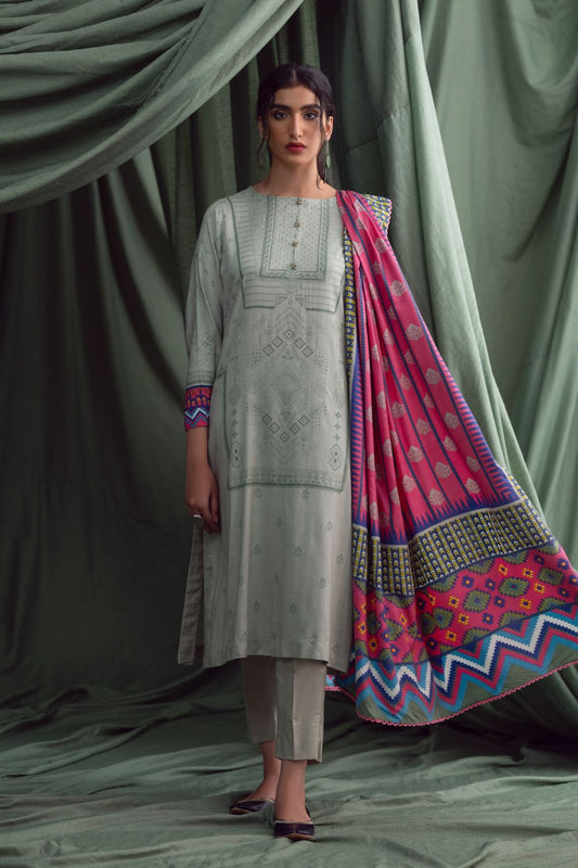 3PC Unstitched | Printed Linen Suit