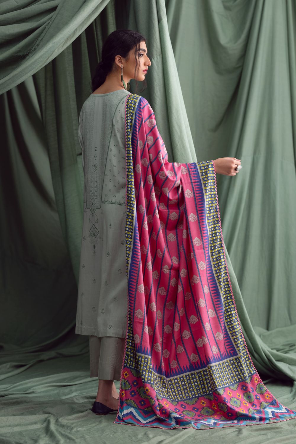 3PC Unstitched | Printed Linen Suit