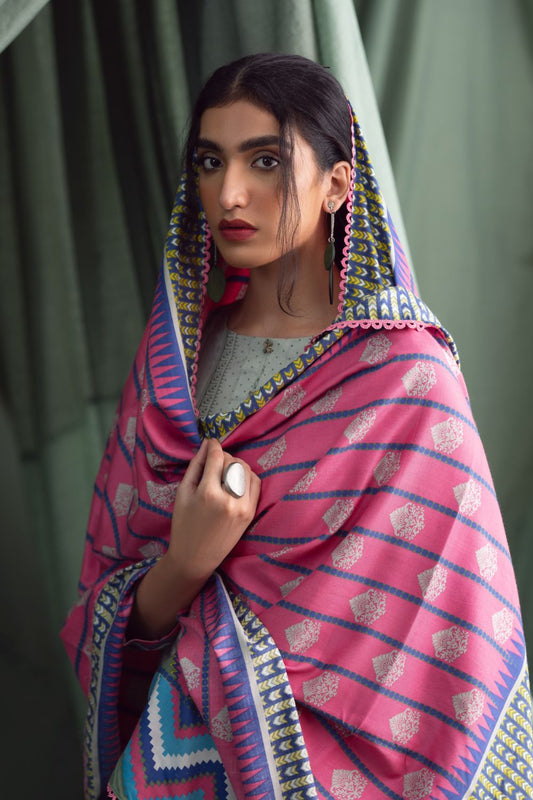 3PC Unstitched | Printed Linen Suit