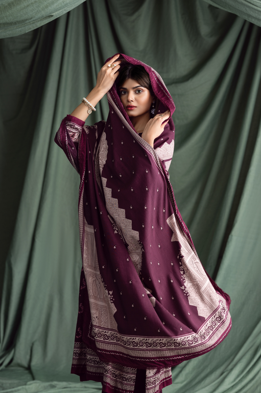 3PC Unstitched | Printed Linen Suit