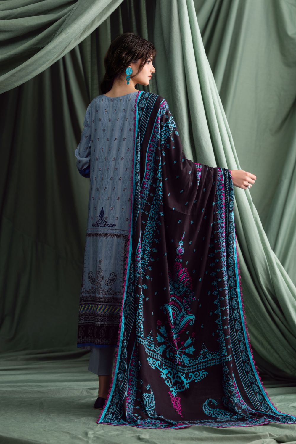 3PC Unstitched | Printed Linen Suit