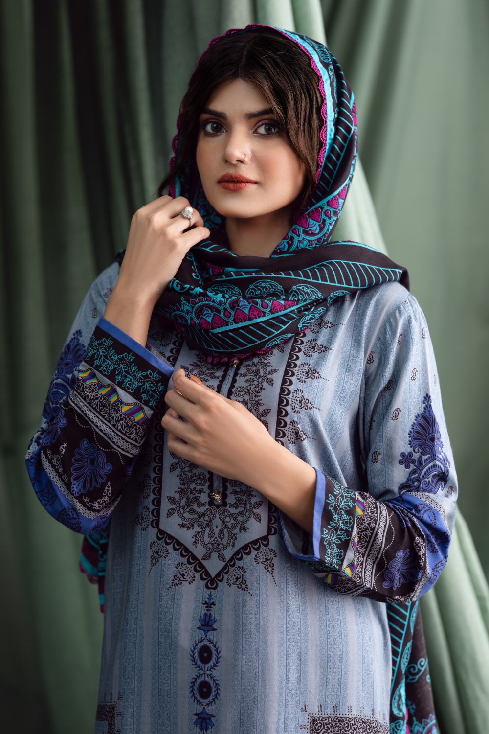 3PC Unstitched | Printed Linen Suit