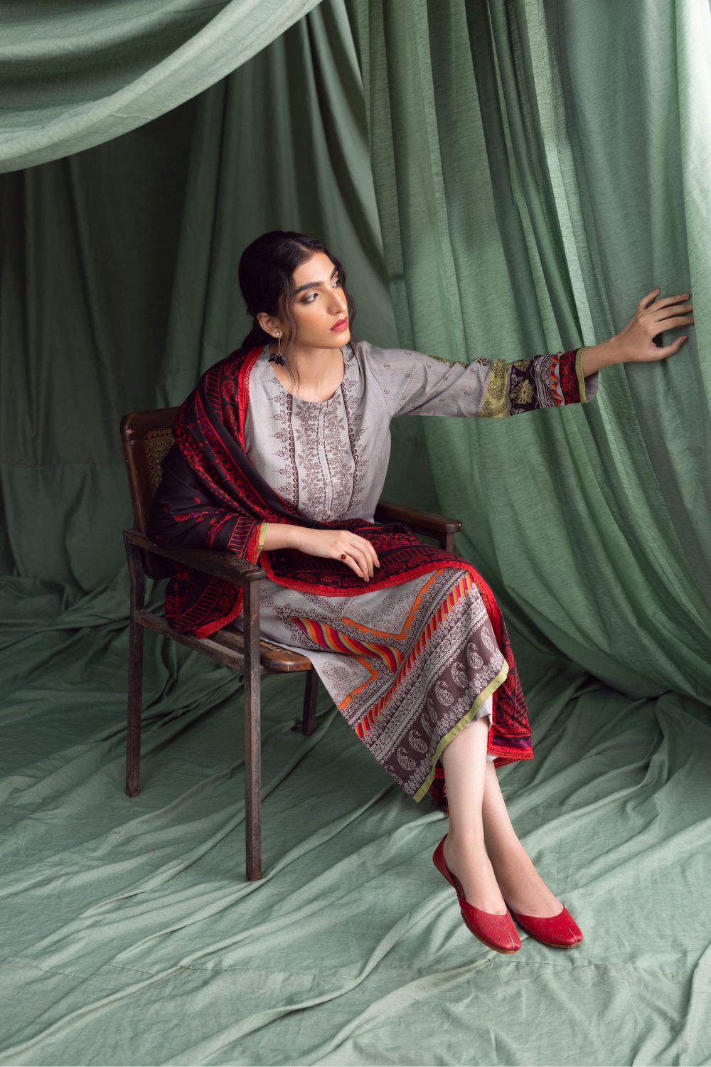 3PC Unstitched | Printed Linen Suit