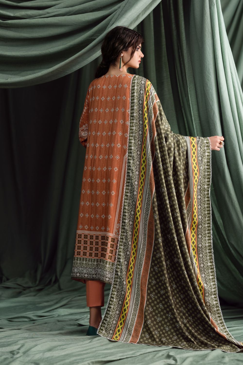 3PC Unstitched | Printed Linen Suit