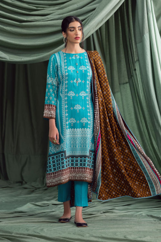 3PC Unstitched | Printed Linen Suit