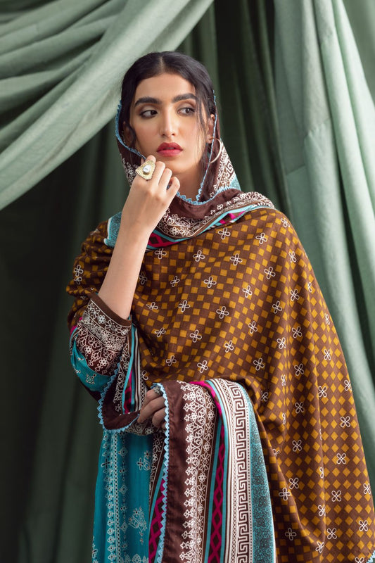 3PC Unstitched | Printed Linen Suit