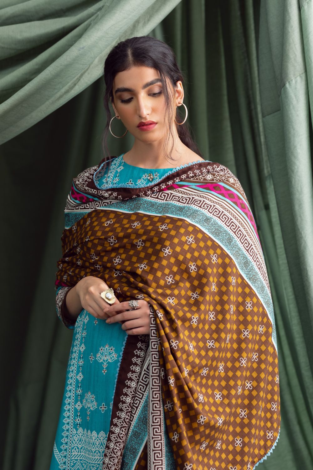 3PC Unstitched | Printed Linen Suit