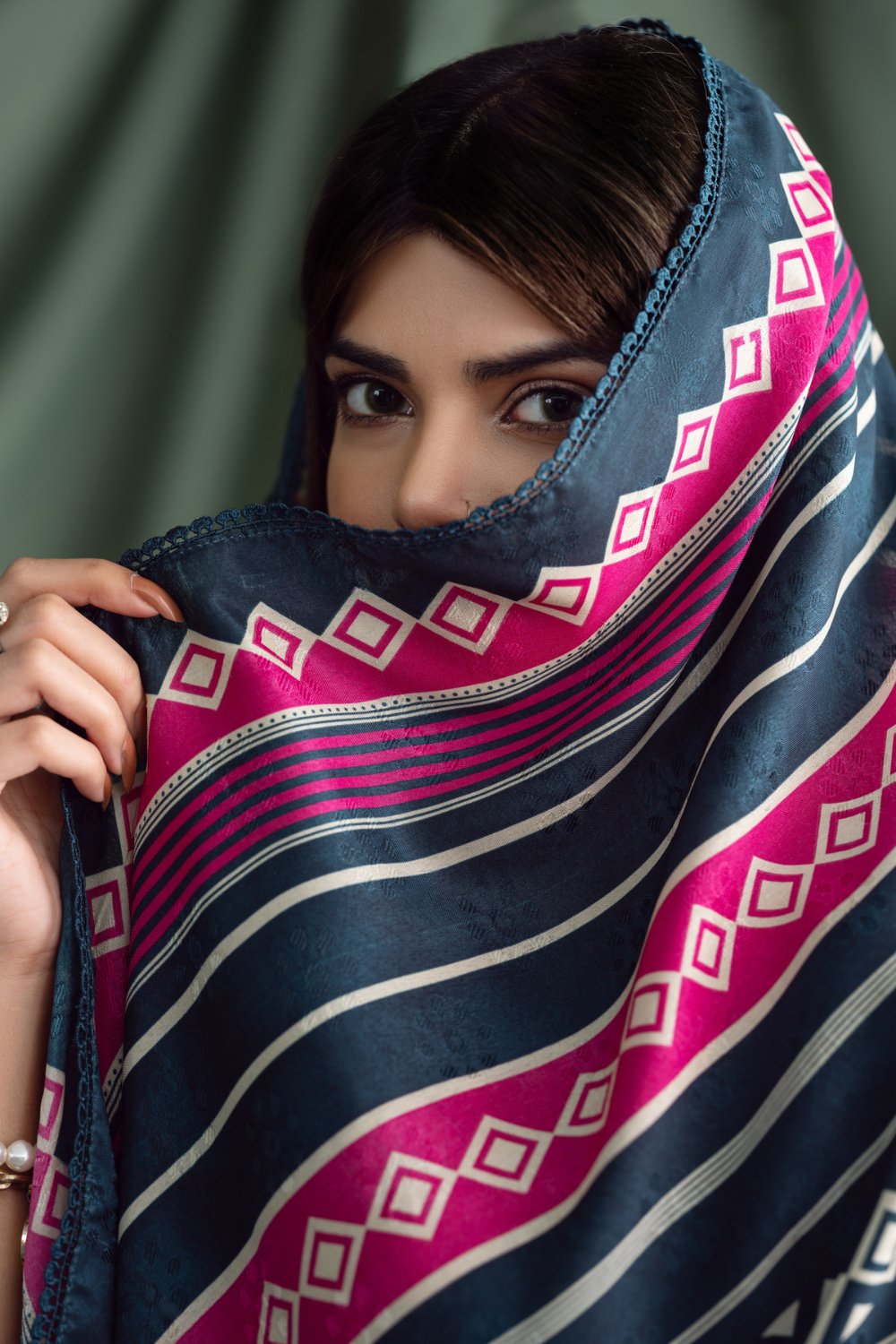 3PC Unstitched | Printed Linen Suit | Jacquard Dupatta