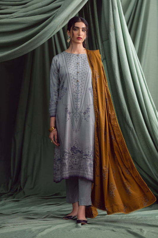 3PC Unstitched | Printed Linen Suit