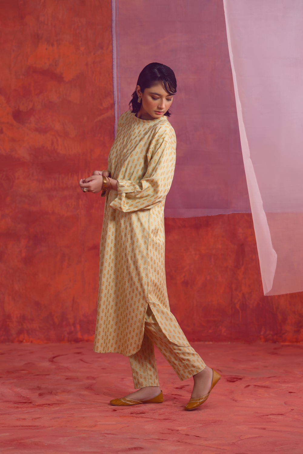 2 PC Unstitched | Printed Linen Shirt +  Trouser