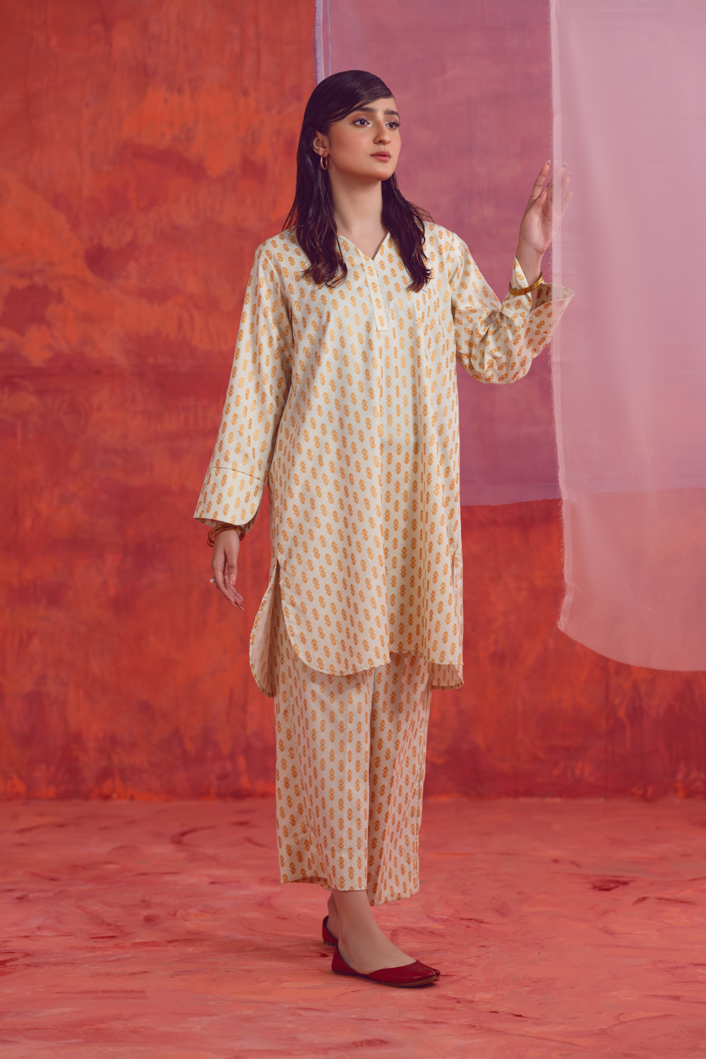 2 PC Unstitched | Printed Linen Shirt +  Trouser