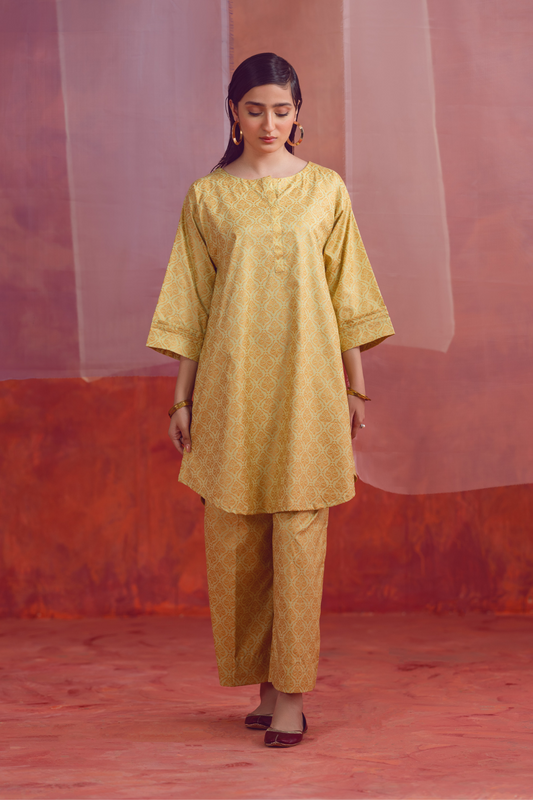 2 PC Unstitched | Printed Linen Shirt +  Trouser
