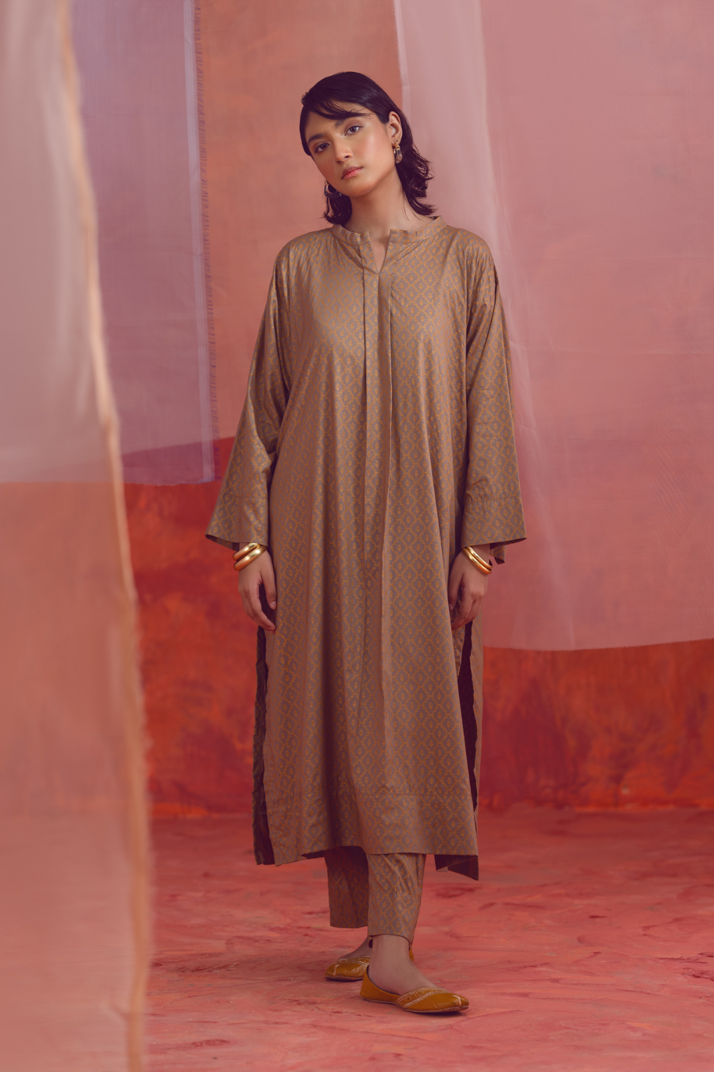 2 PC Unstitched | Printed Linen Shirt +  Trouser