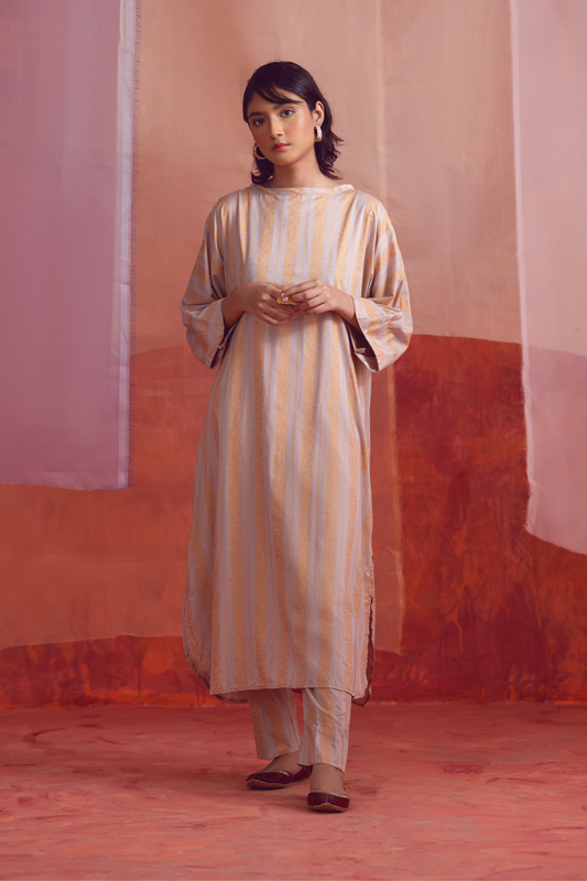 2 PC Unstitched | Printed Linen Shirt +  Trouser